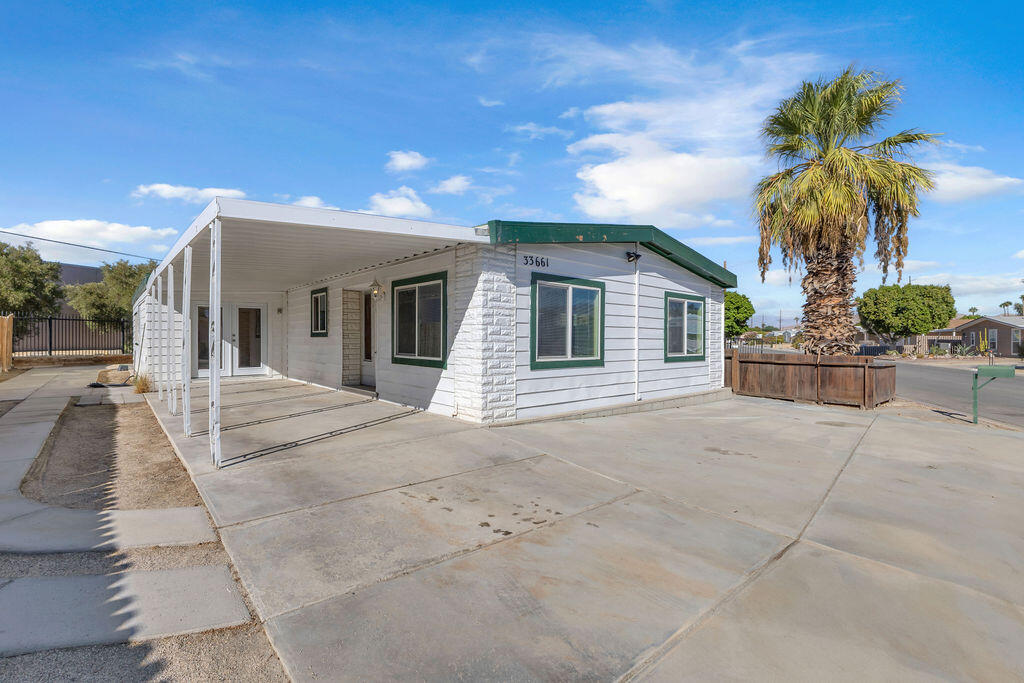 a view of a house with a patio