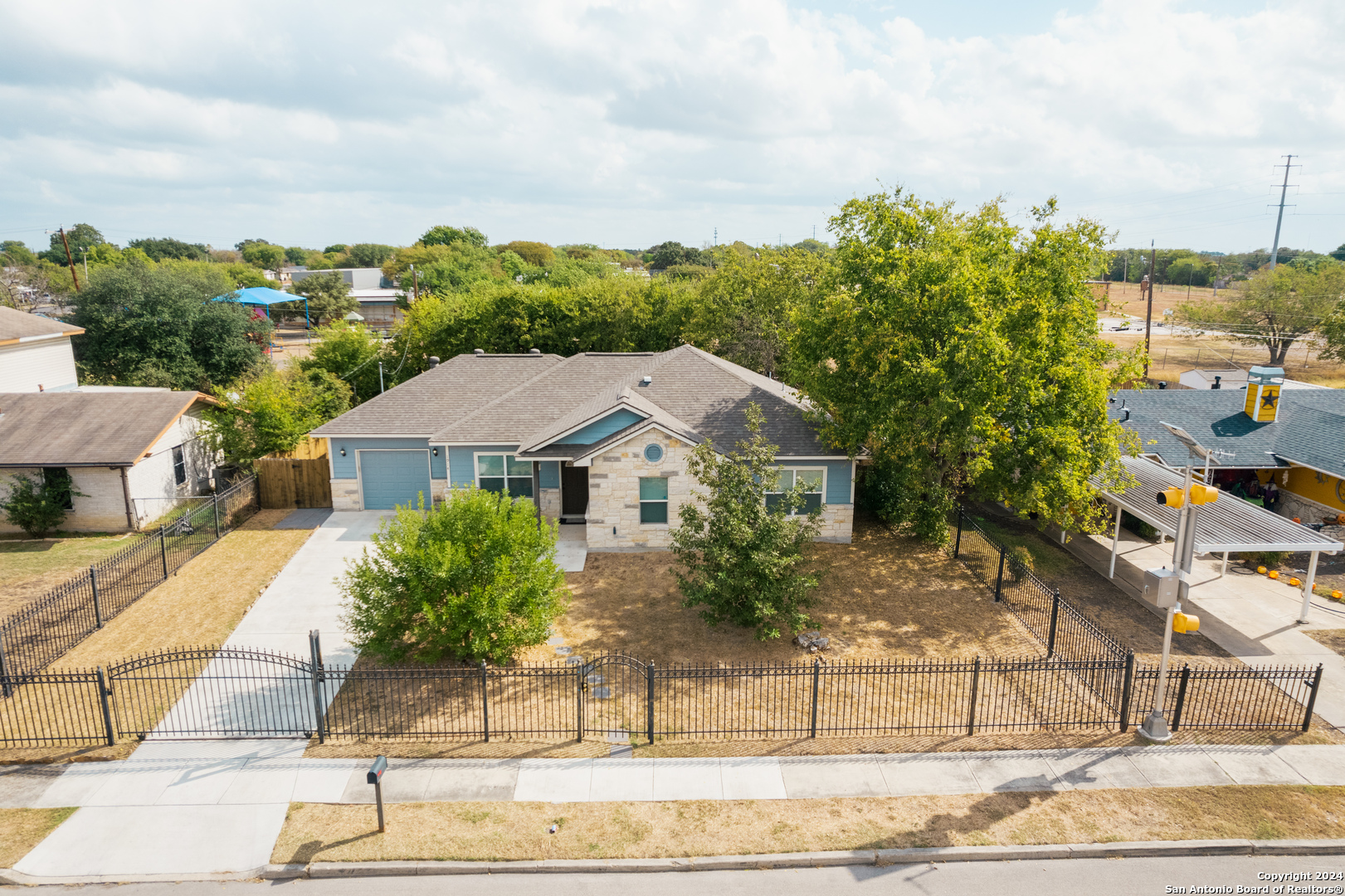 a aerial view of a house