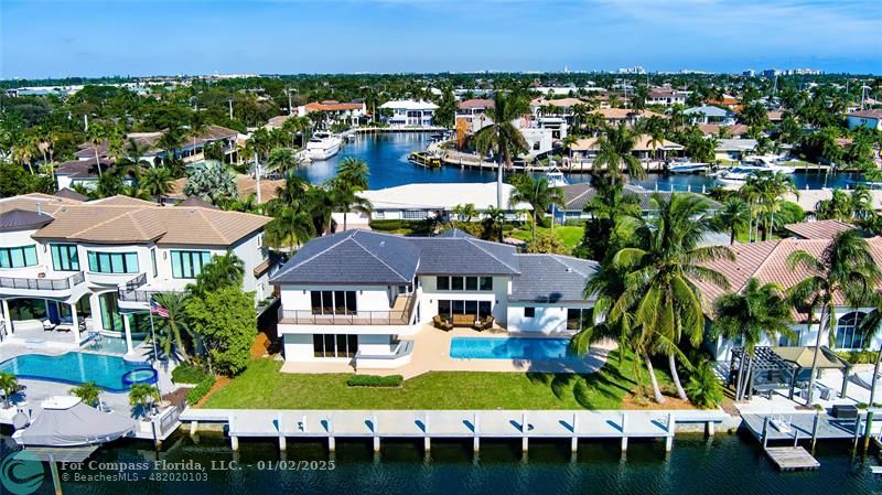 an aerial view of multiple house