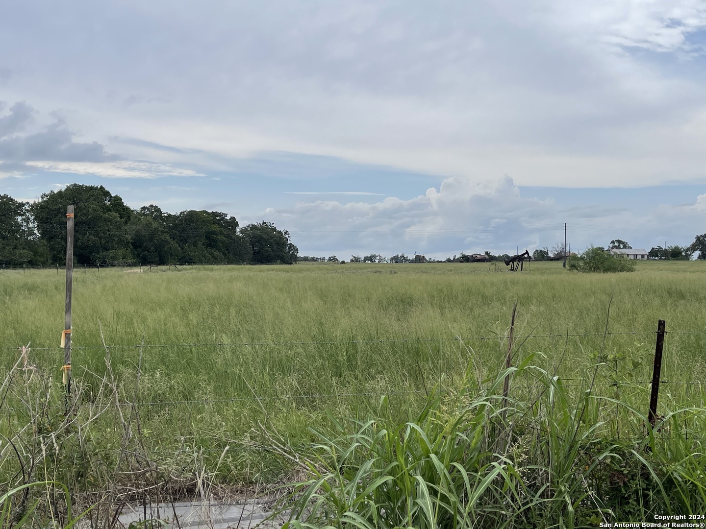 a view of a lake with a yard in back