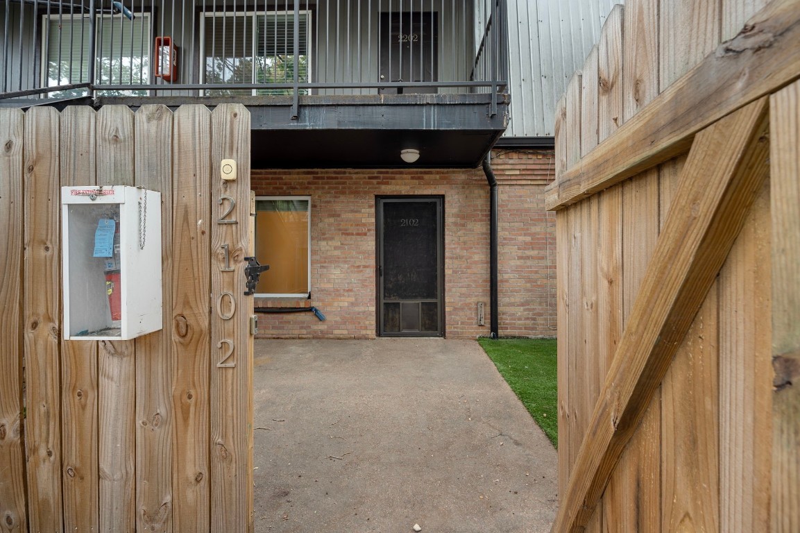 a view of front door of house