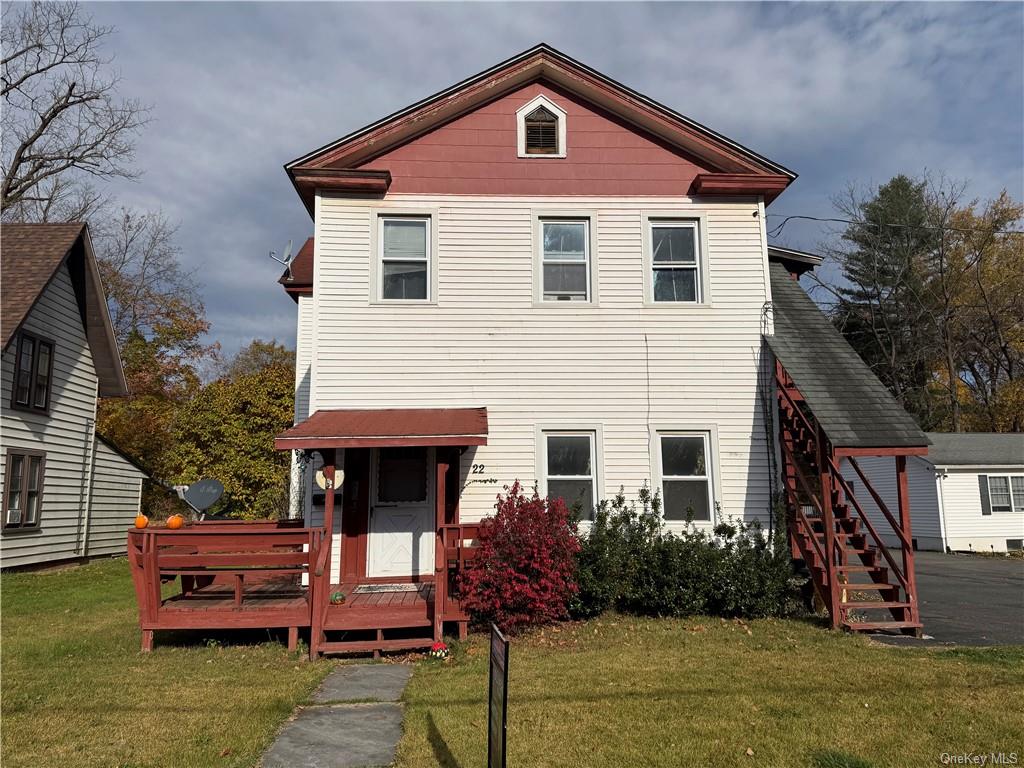 Bottom unit with porch on left.