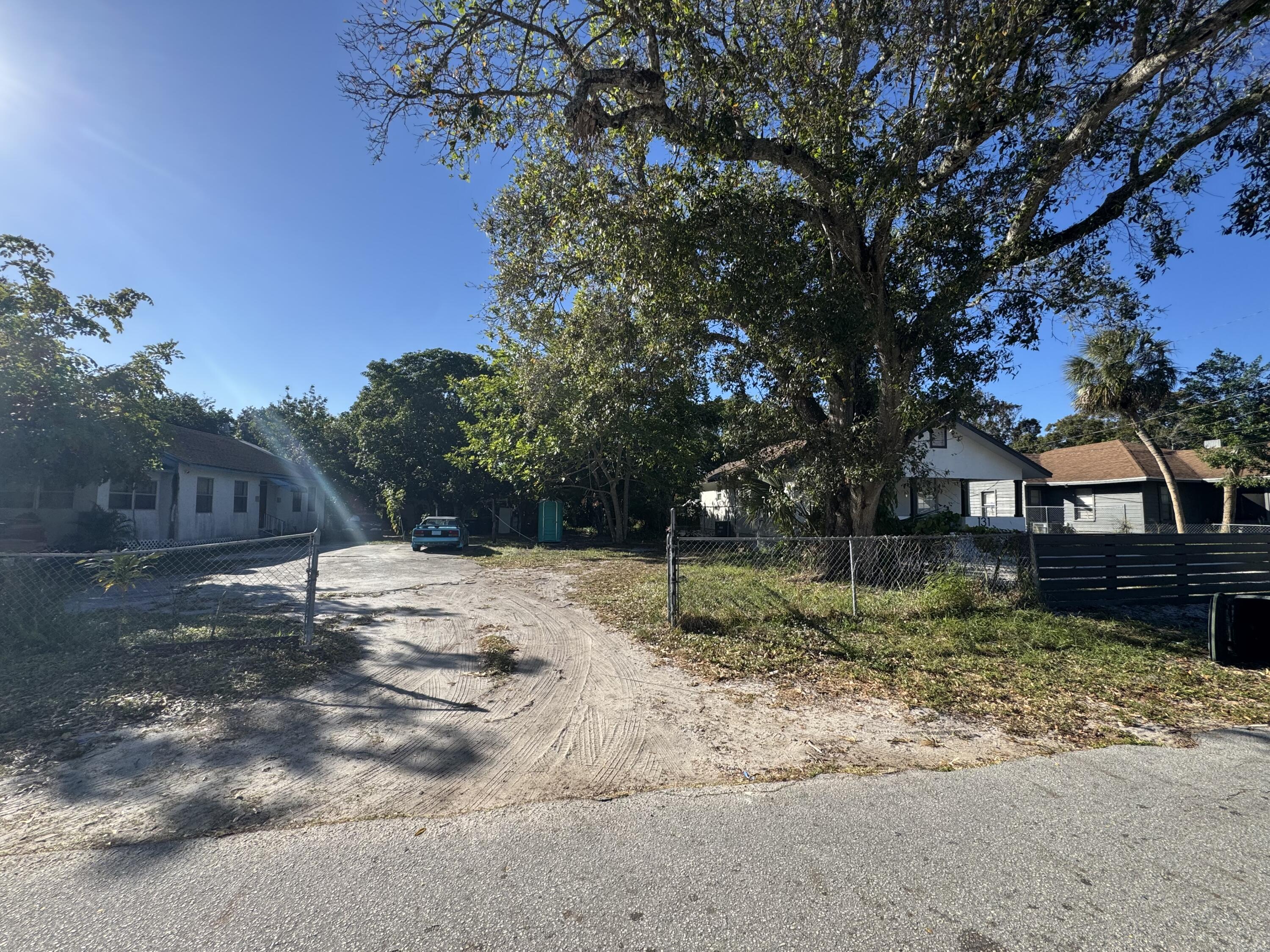 a view of backyard of a house