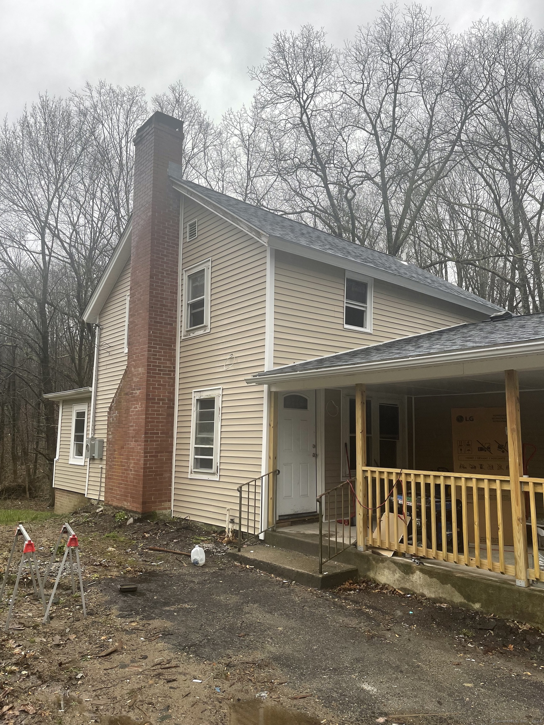 a front view of a house with a garage