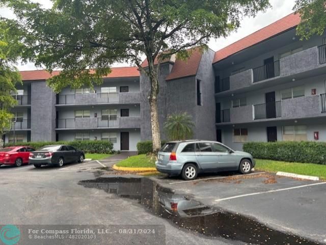 a view of a cars parked in front of a building