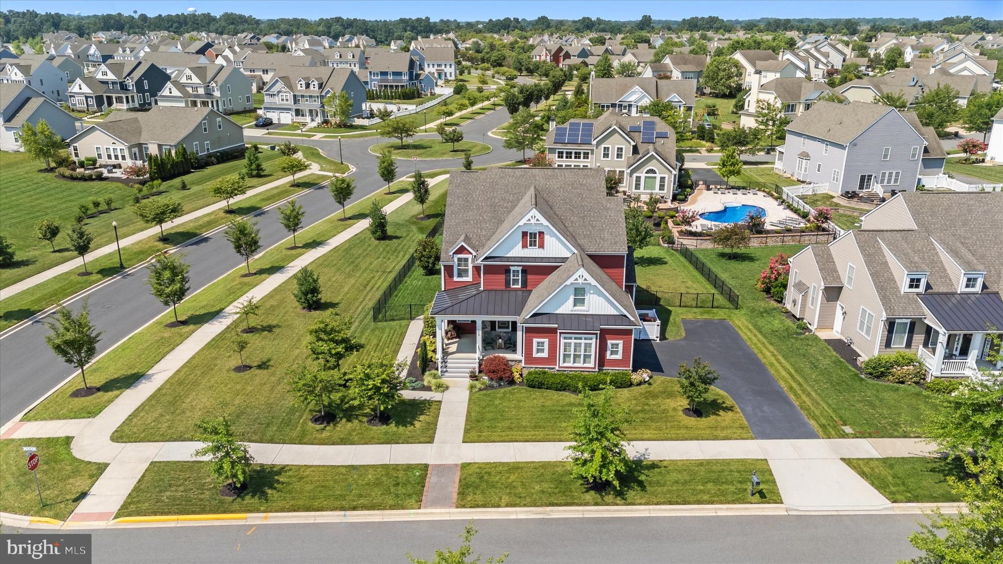 an aerial view of multiple houses