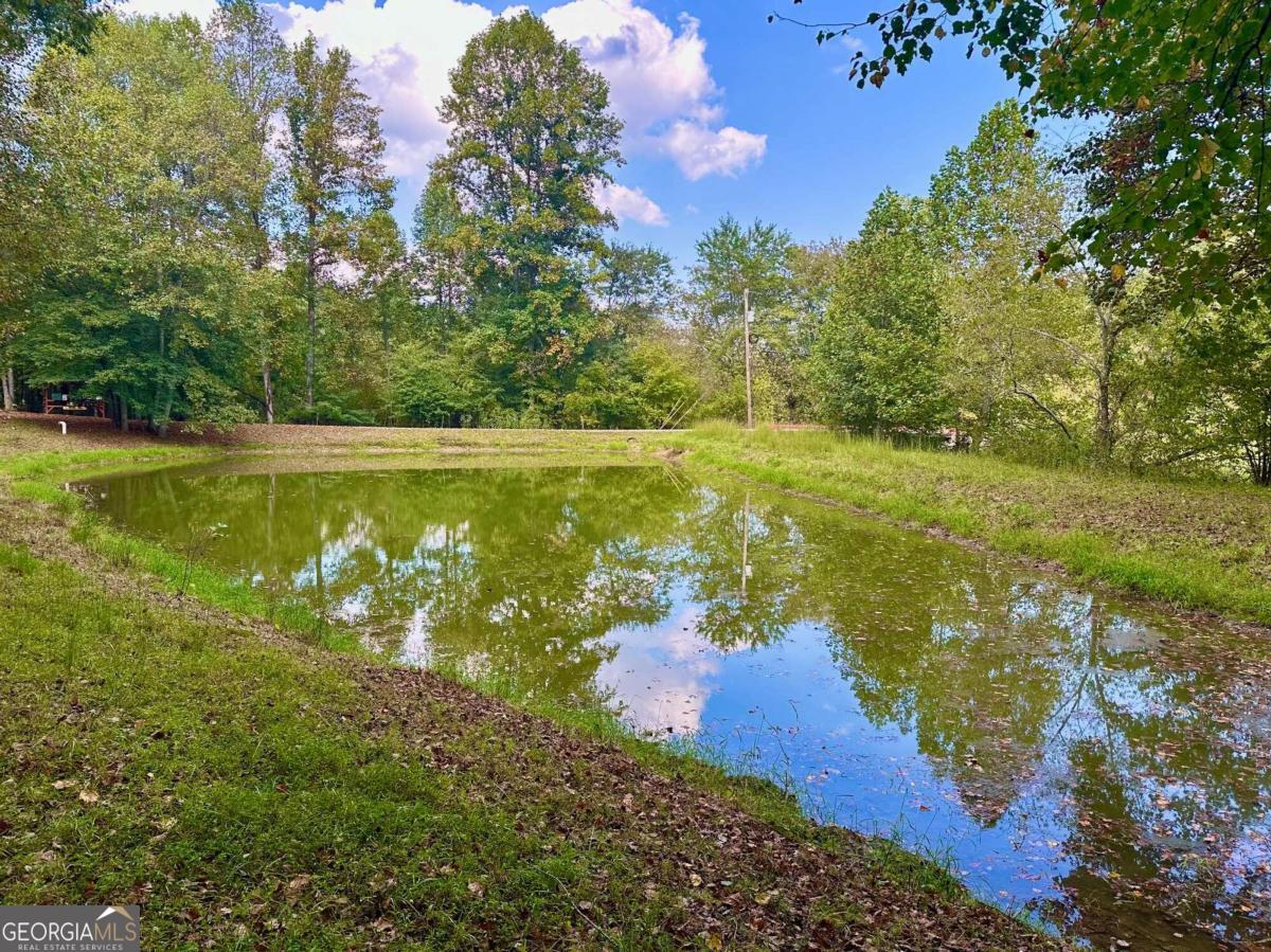 a view of a lake with houses