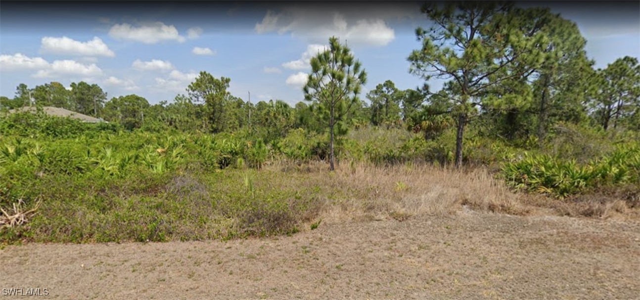 a view of a lake with a yard