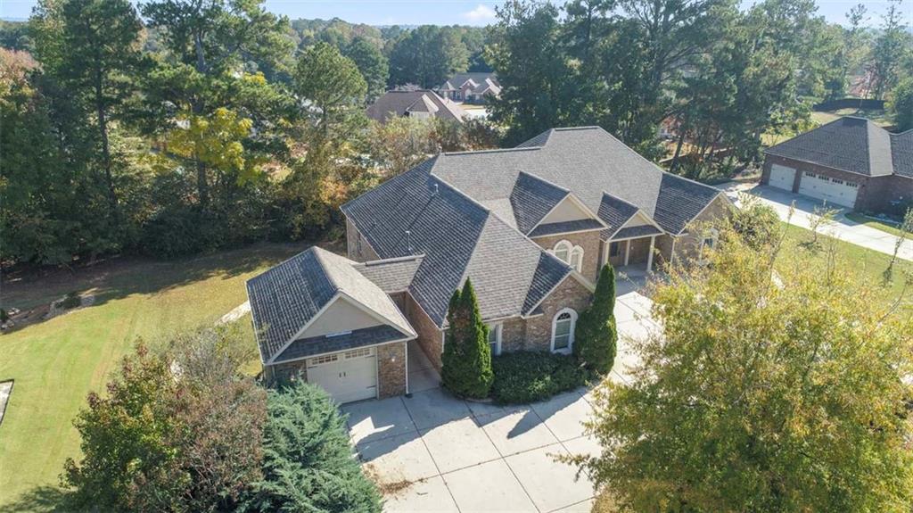 an aerial view of a house