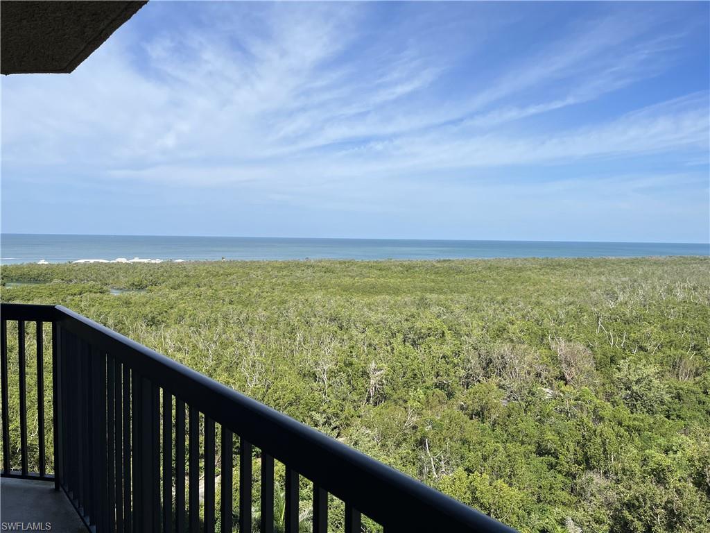 a view of ocean from a balcony