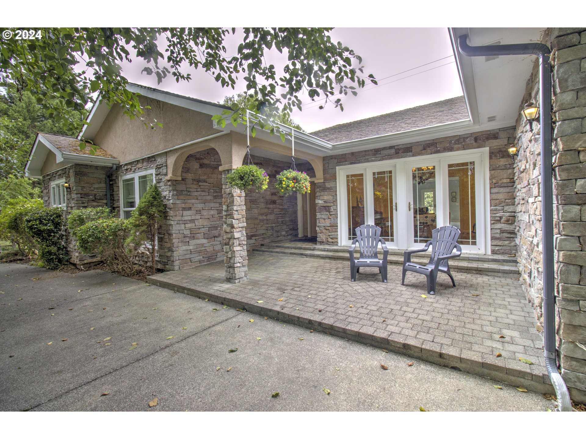 a view of a house with patio