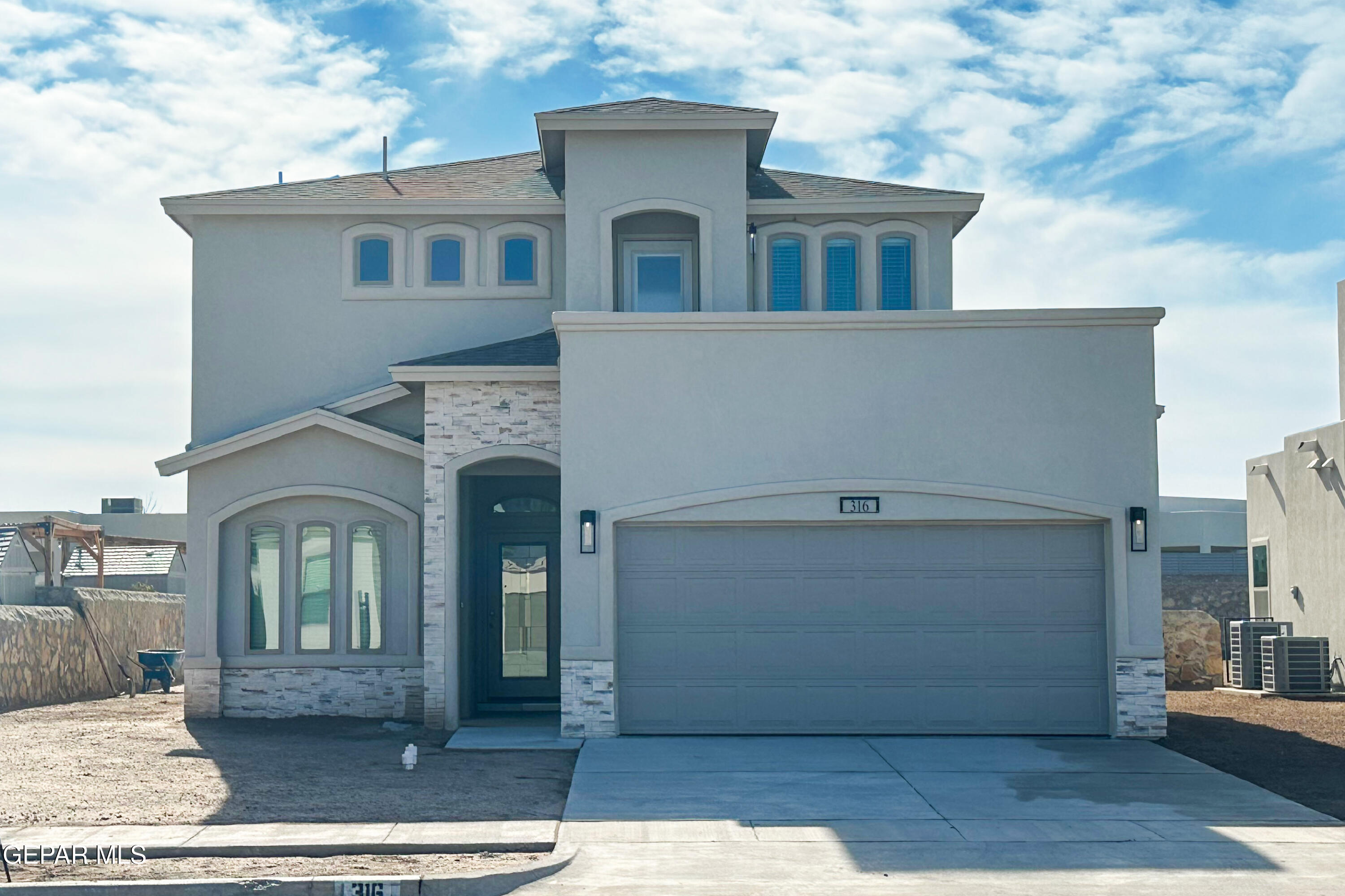 a front view of a house