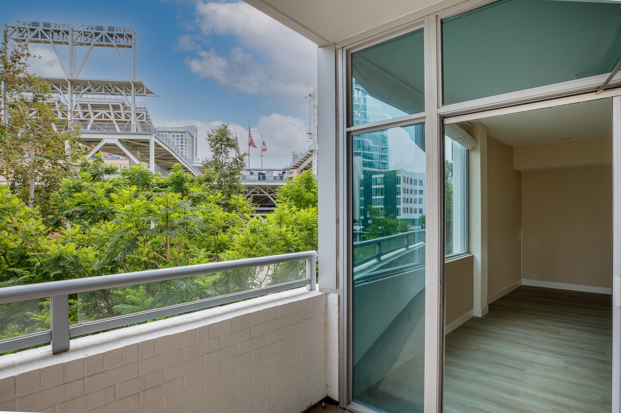 a view of a balcony