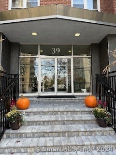 a view of a entryway door of the building