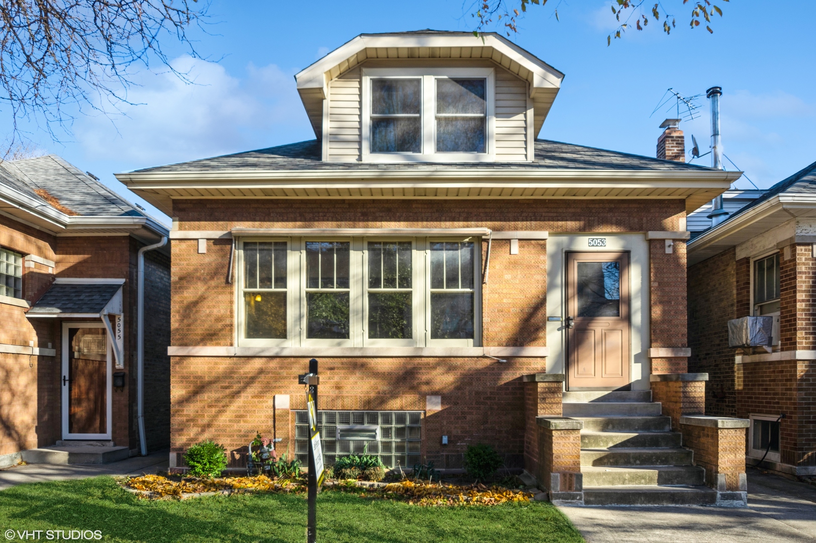 a front view of a house