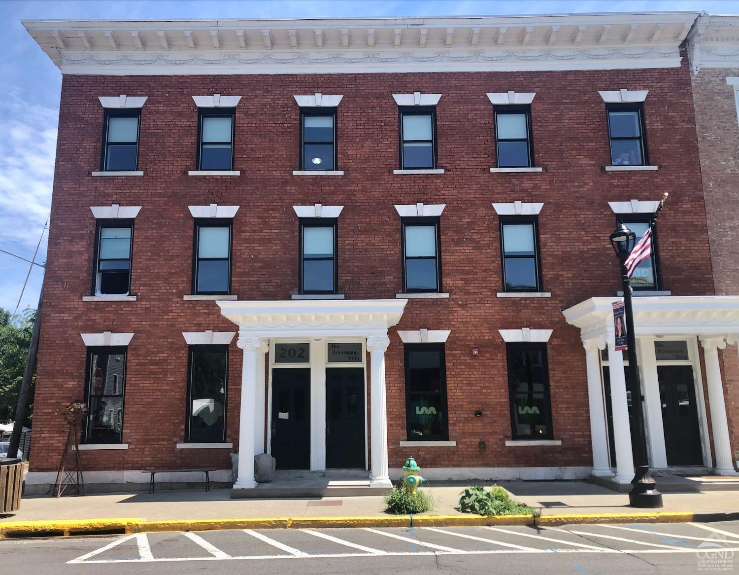 a view of a building with a windows