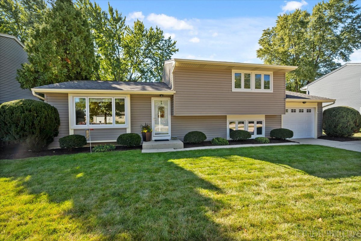 a front view of house with yard and trees