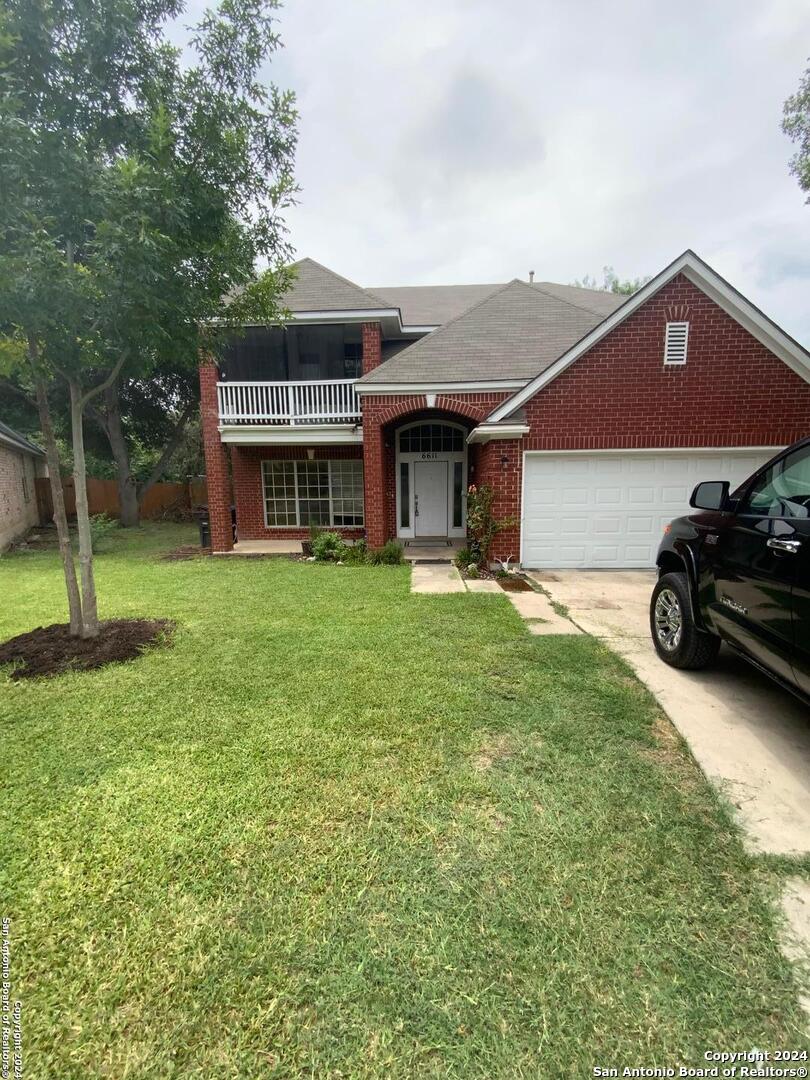 a house view with a garden space