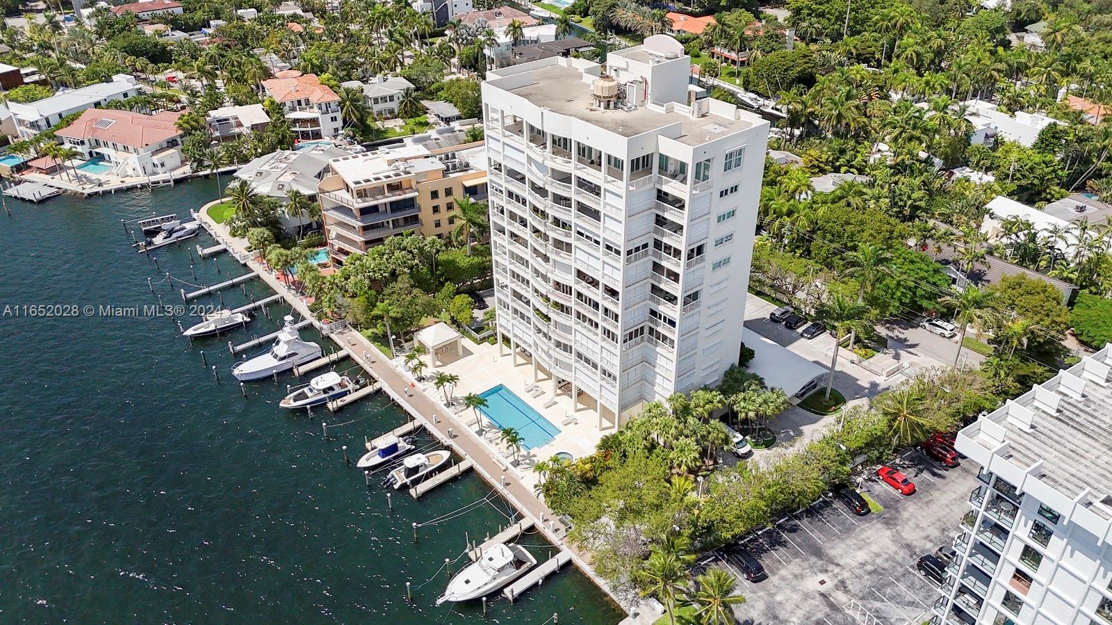 an aerial view of a house with outdoor space