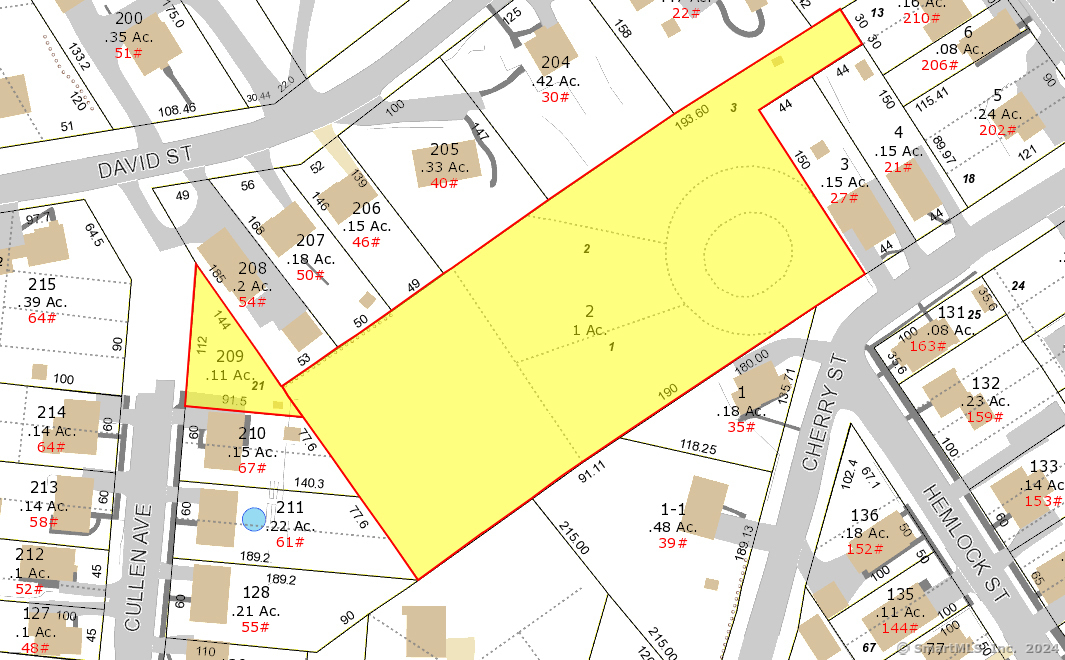 Overview of Lot 069-0002 on Cherry St. and Lot 068-0002 on Cullen Ave.