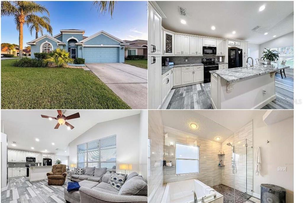 a view of kitchen with kitchen island stainless steel appliances sink stove and cabinets