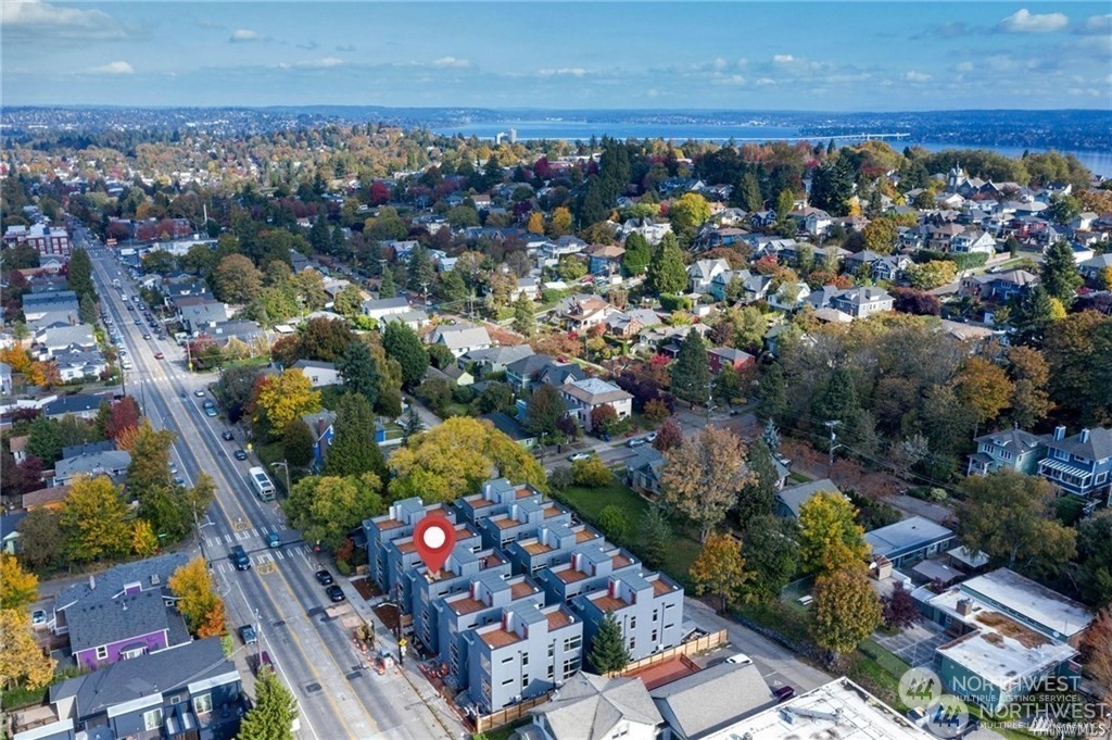 an aerial view of a city