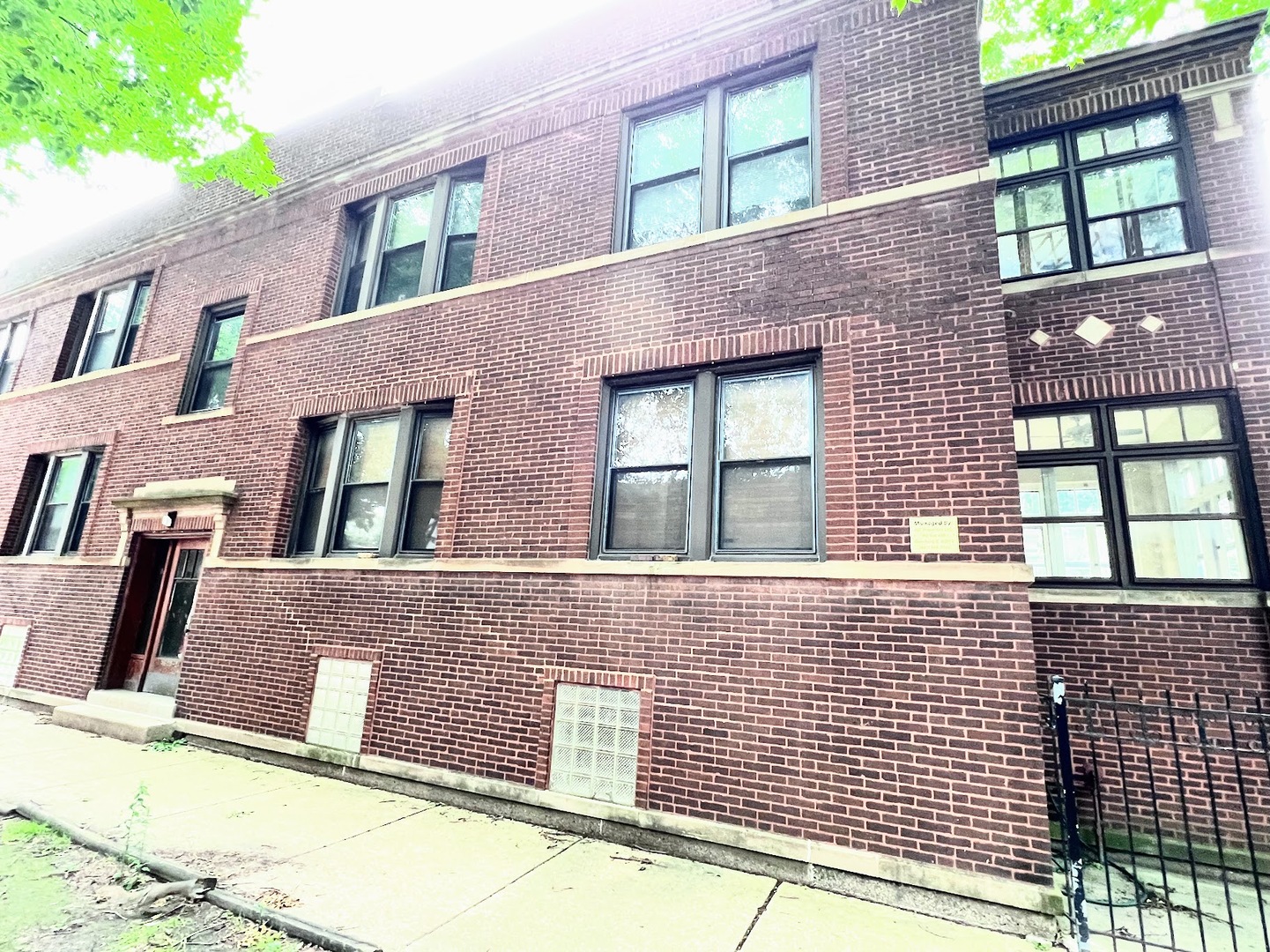 front view of a brick house