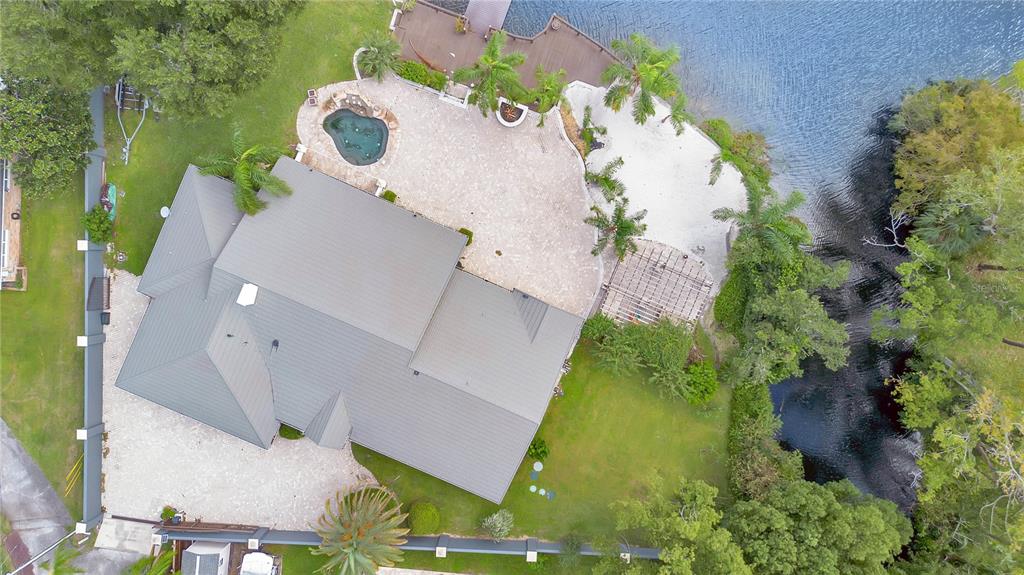 an aerial view of a house