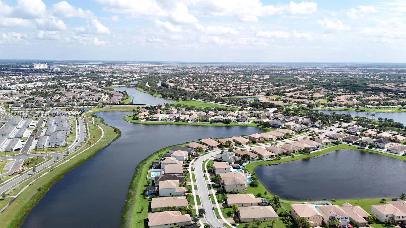 an aerial view of a city