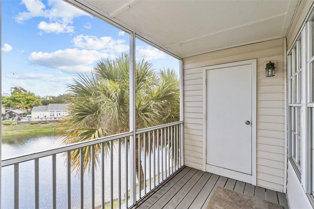 a view of balcony with ocean view