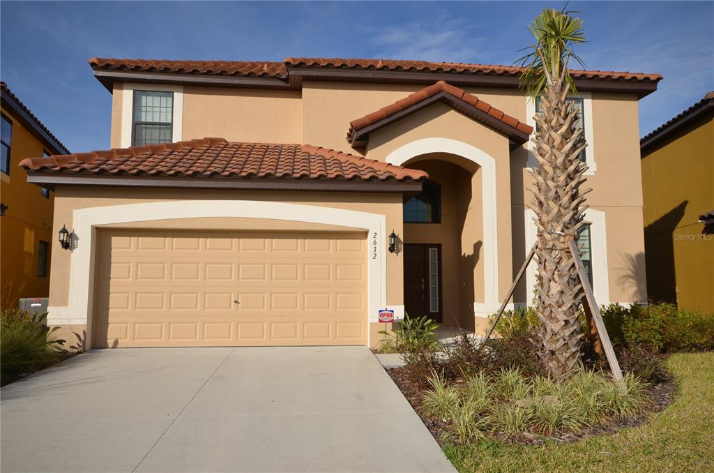 front view of a house with a space