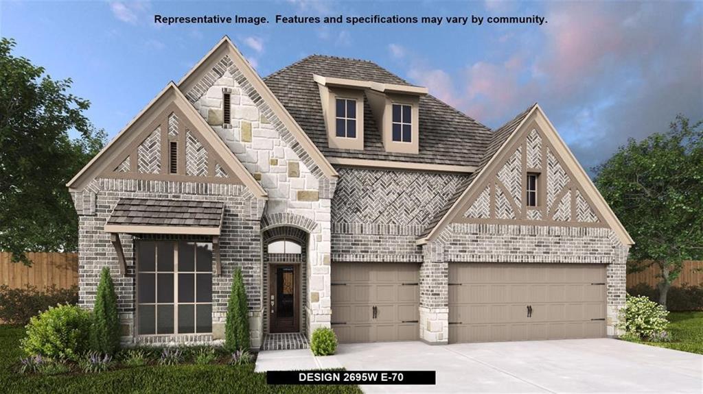 a front view of a house with garage