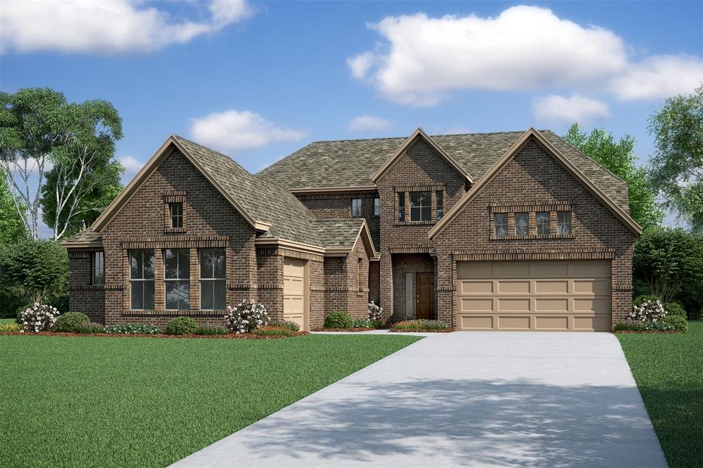 Stunning Samantha home design by K. Hovnanian® Homes with elevation A in beautiful Waterstone on Lake Conroe.