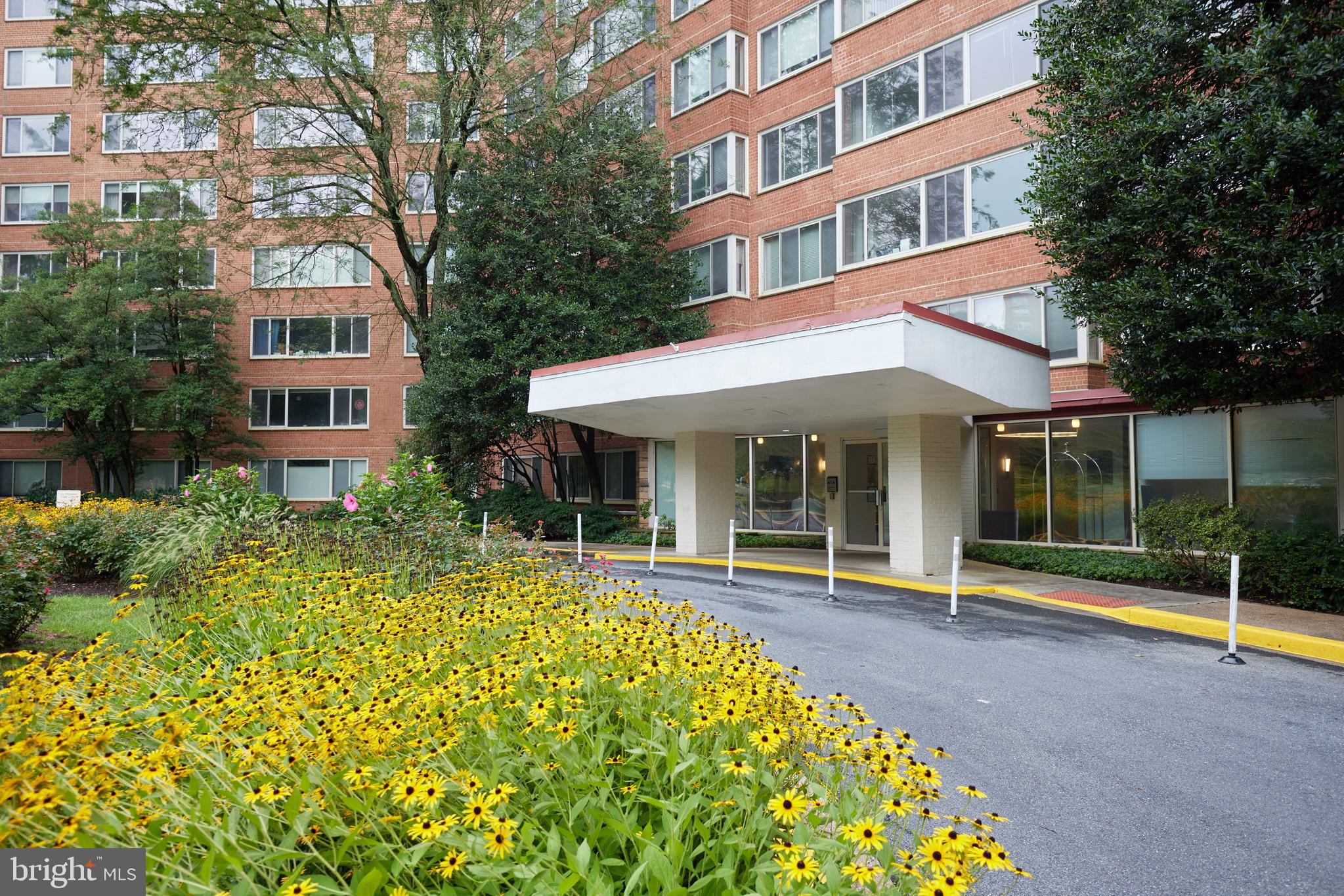 a front view of a building