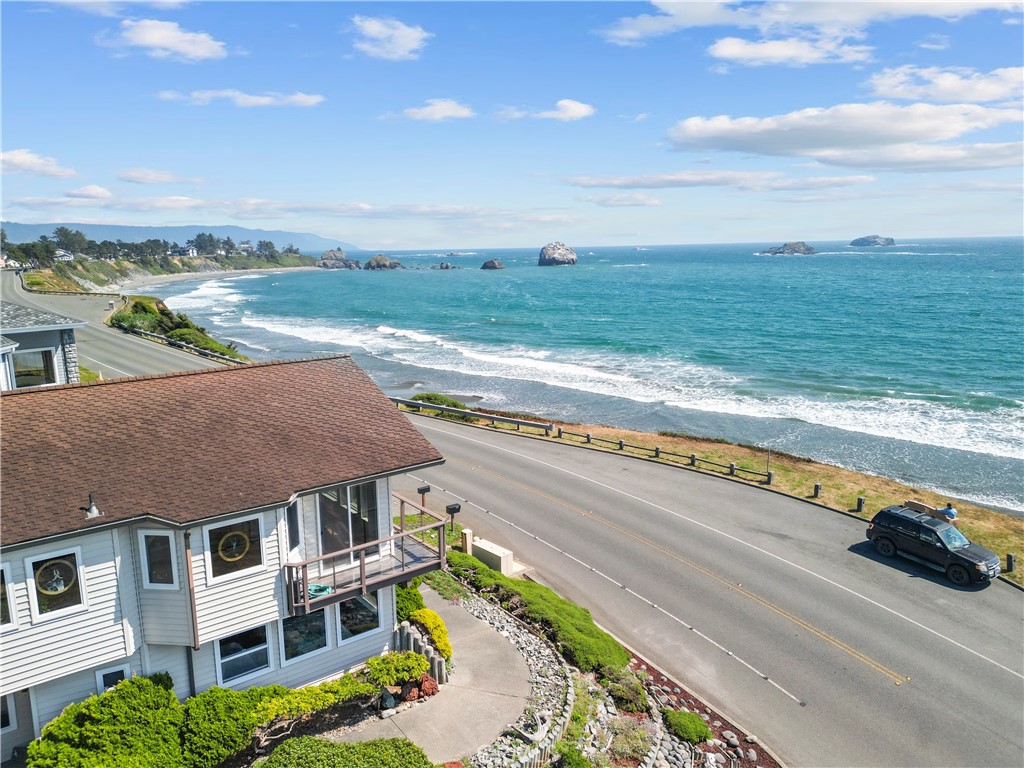 a view of a city with ocean view