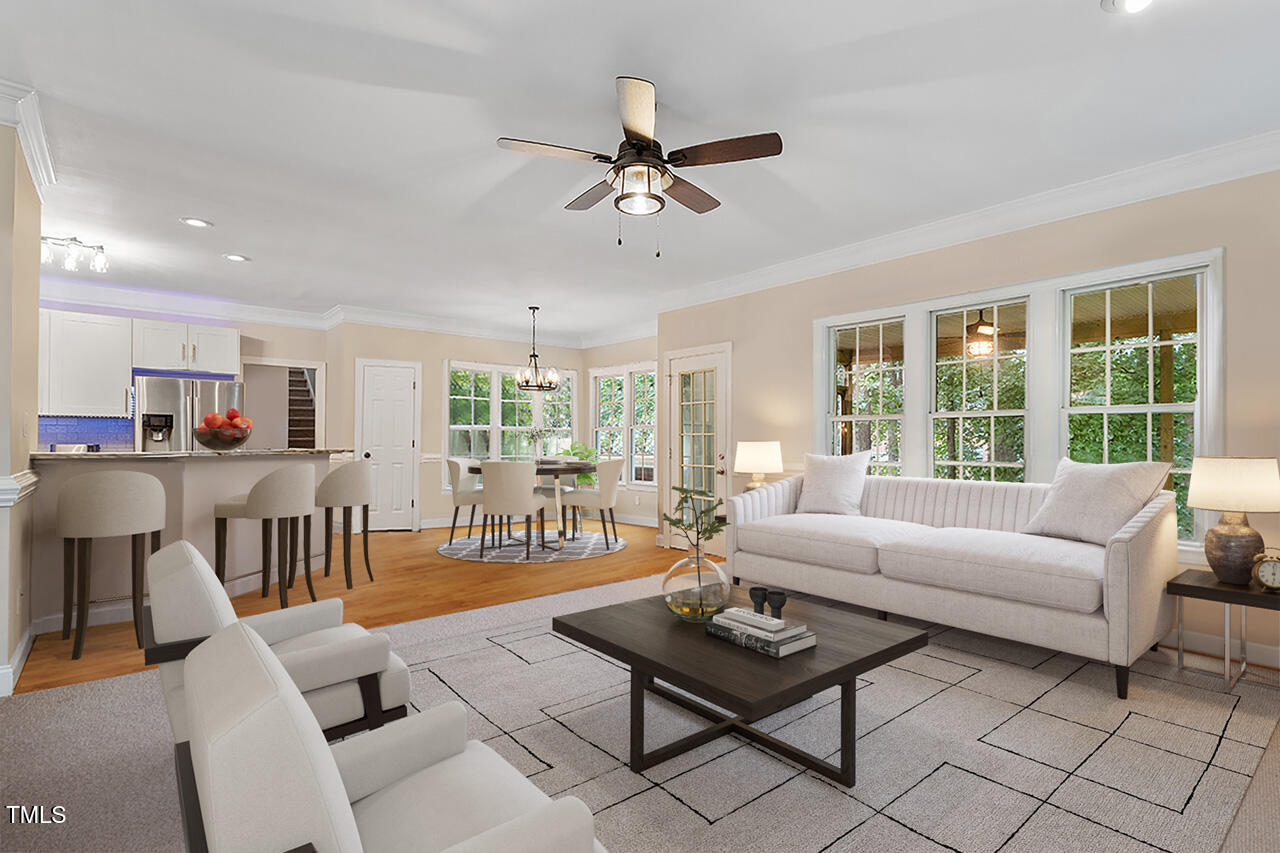 Living room and kitchen