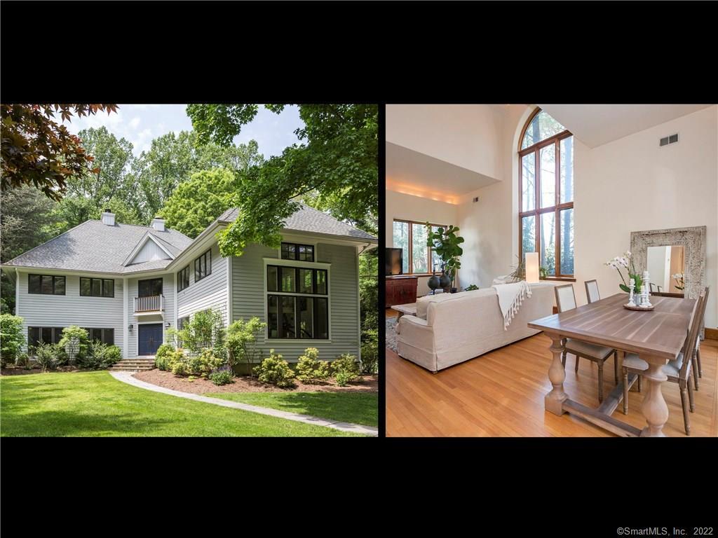 a view of a house with backyard sitting area and garden