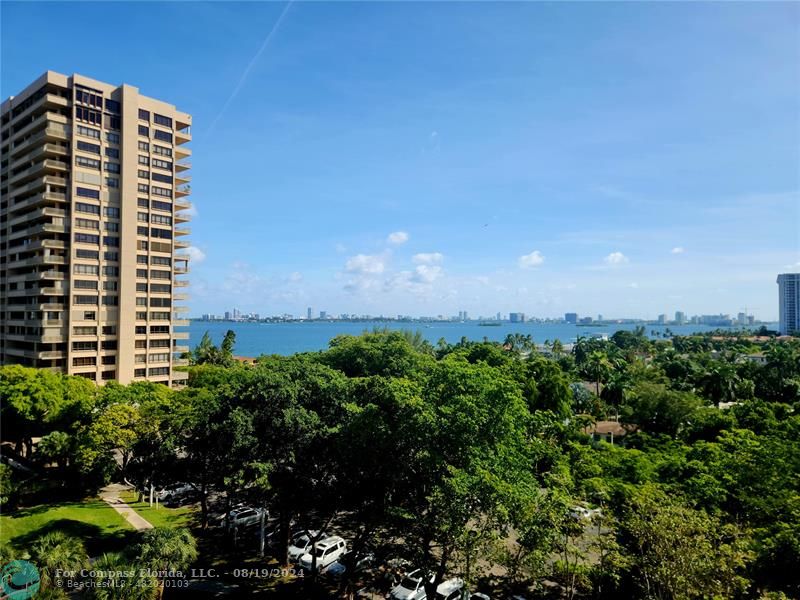 a view of a city with tall buildings