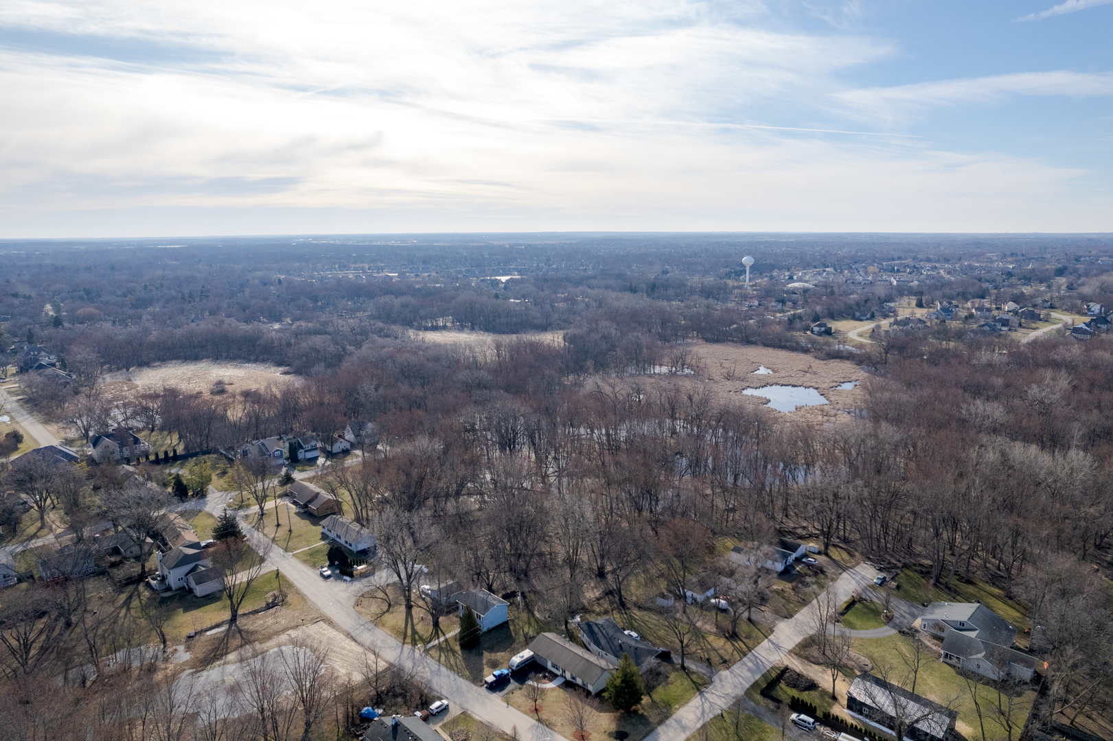 an aerial view of multiple house