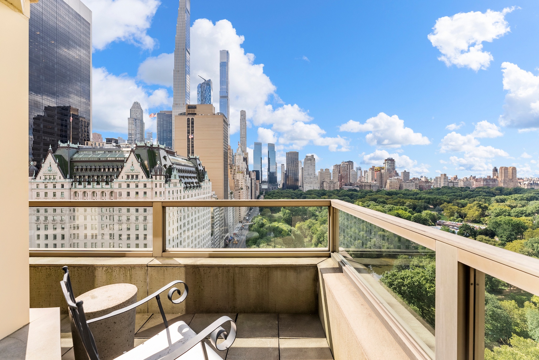 a view of a city from a balcony