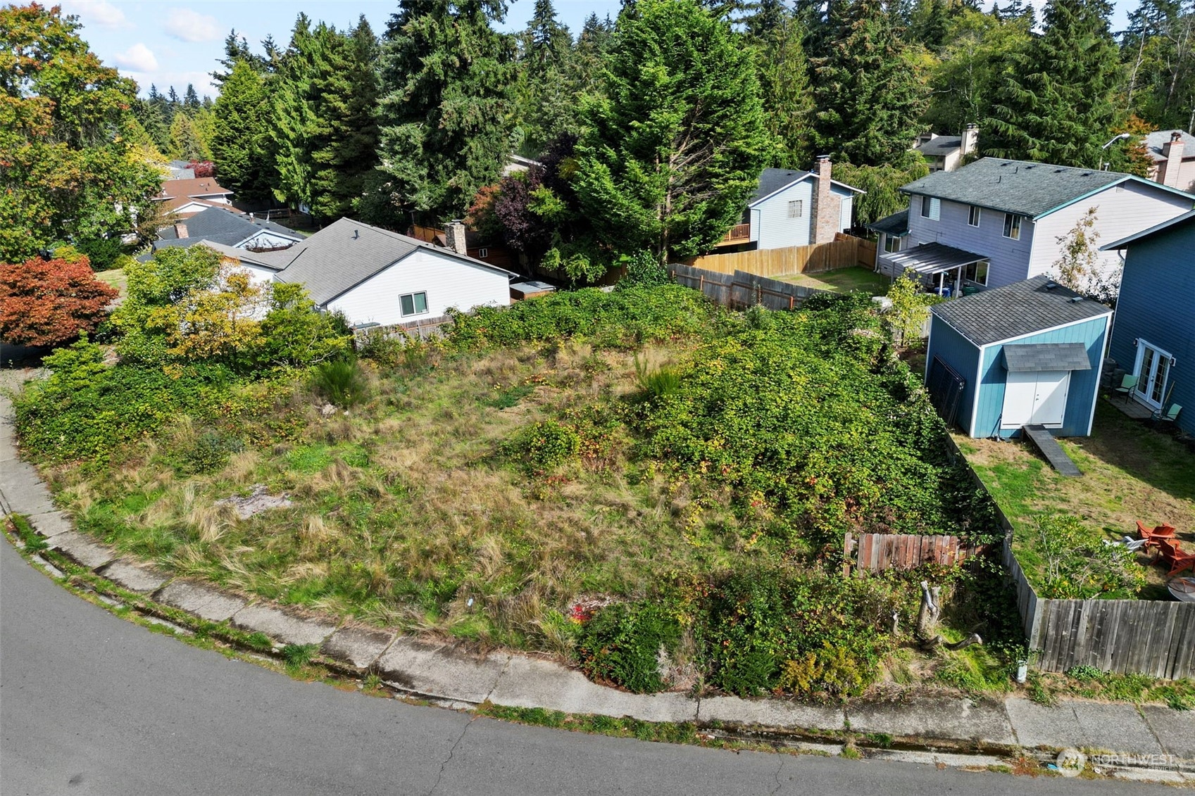 a view of a house with a yard and potted plants