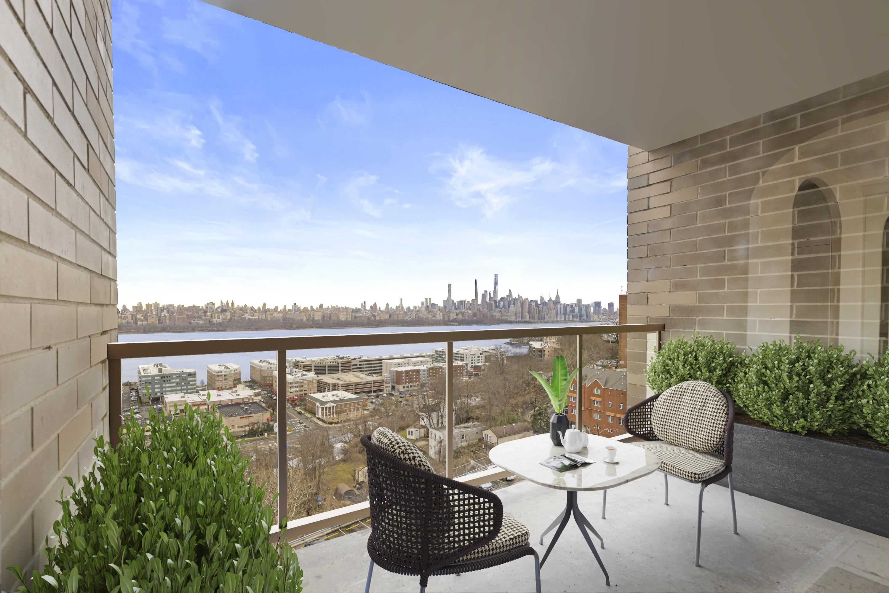 a view of a chairs and table in patio