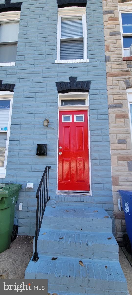 a view of front door of house