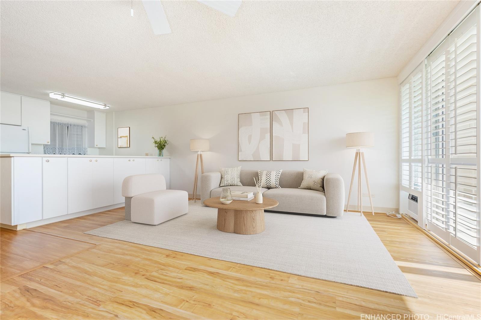 Largest of the 2 bedroom floorplans, open and flowing full of natural light! enhanced