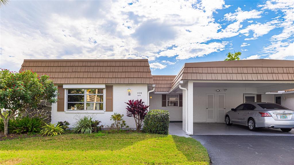 a view of a house with a patio