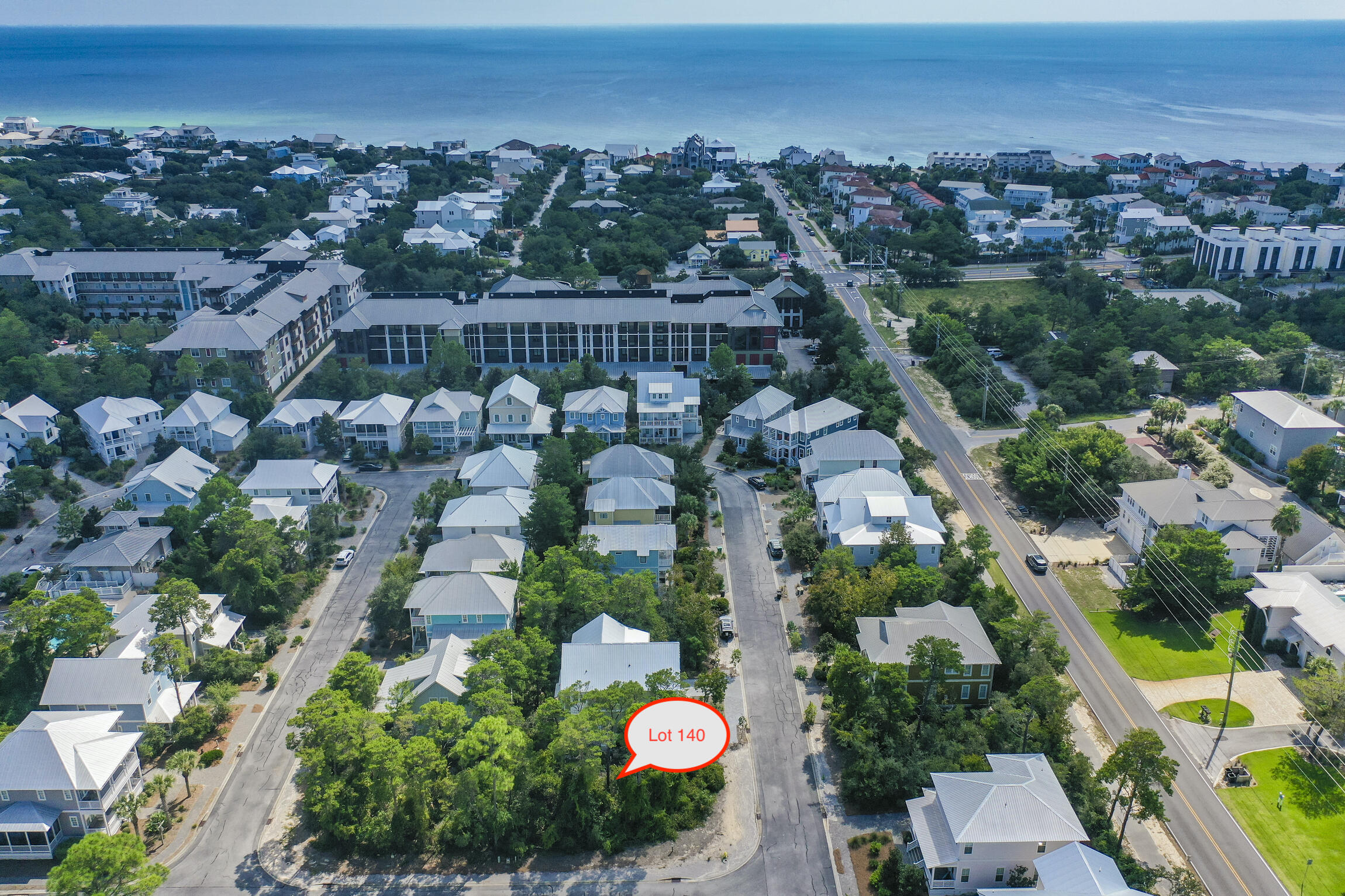 an aerial view of multiple house