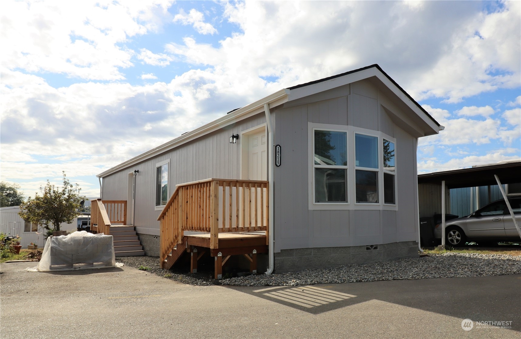 a view of a house with a patio