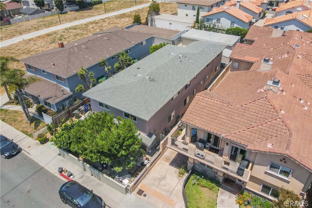 an aerial view of a house