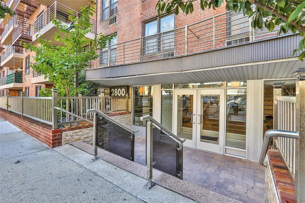 front view of a building with a glass door