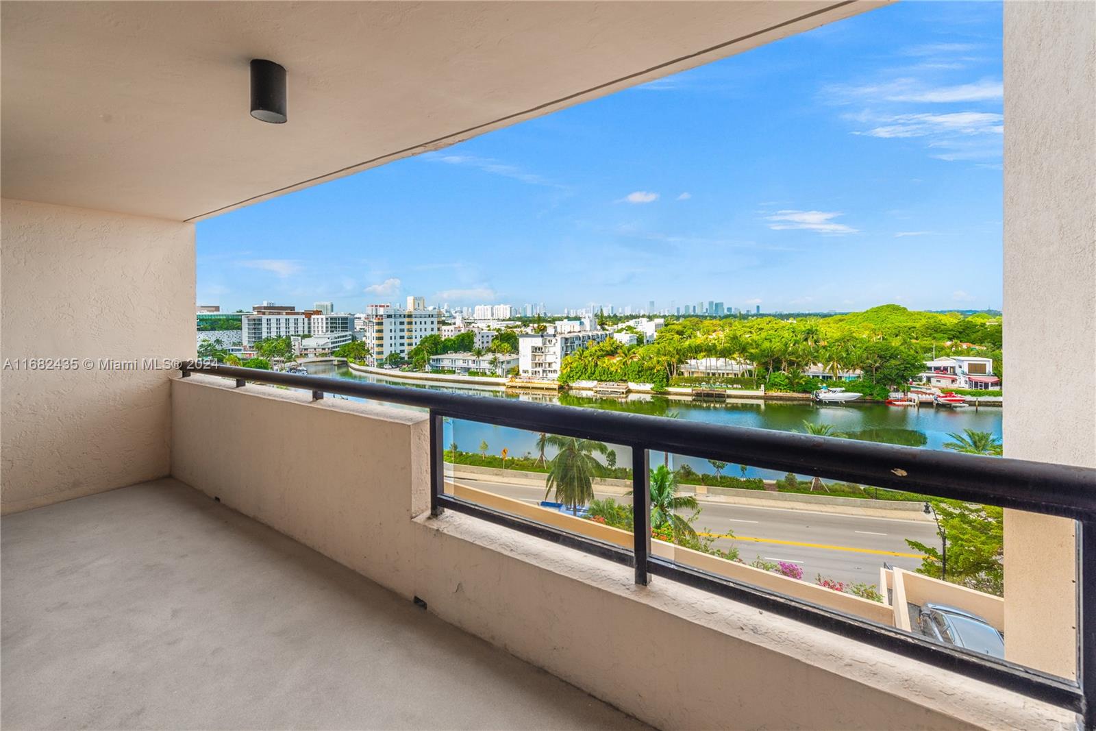 a view of a city from a balcony